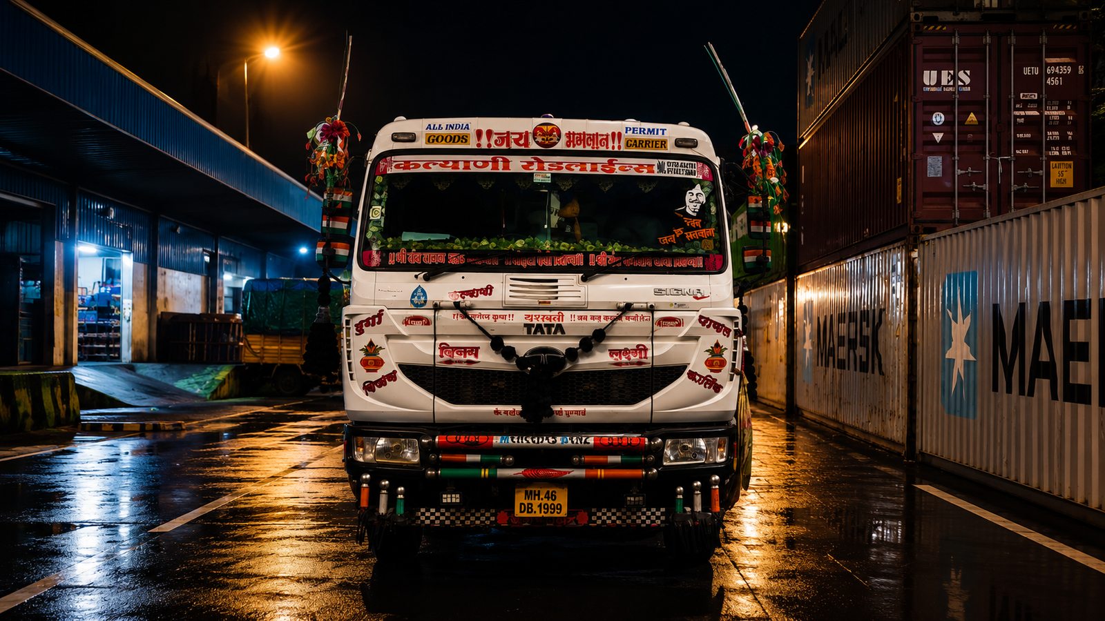 Container movement at a shipping yard